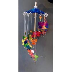 multicolor decoratie mobile met engelen van papier