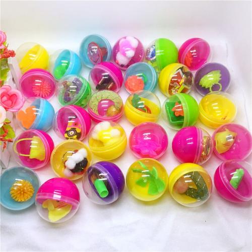 10 stk partij 45mm diameter plastic kleur ballen capsules speelgoed met binnen verschillende kleine