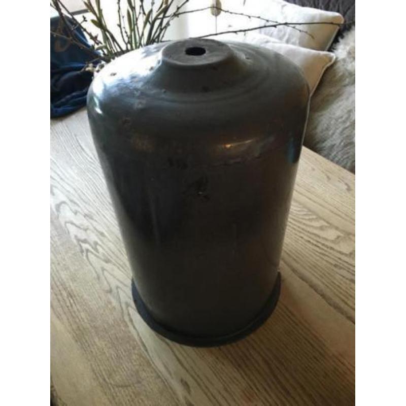 18 oude emaille werkplaats lampen grijs 45cm hoog