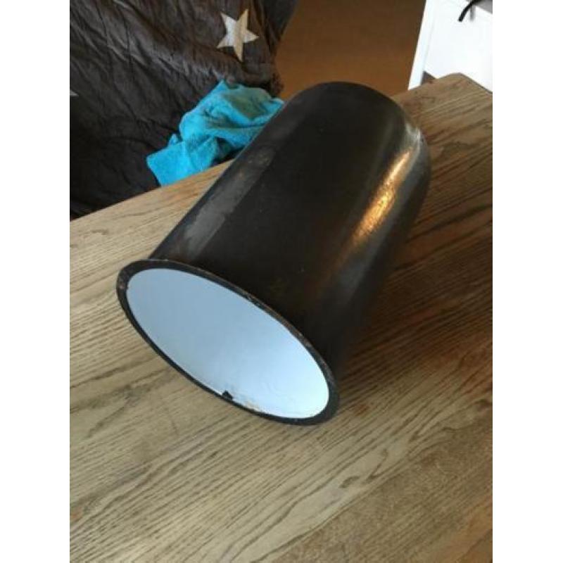 18 oude emaille werkplaats lampen grijs 45cm hoog