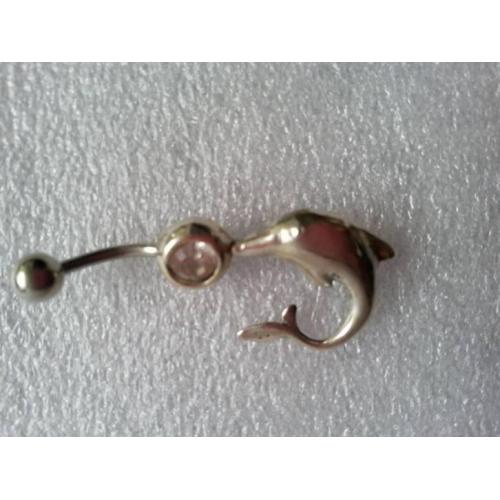 p392 navelpiercing zilver dolfijn