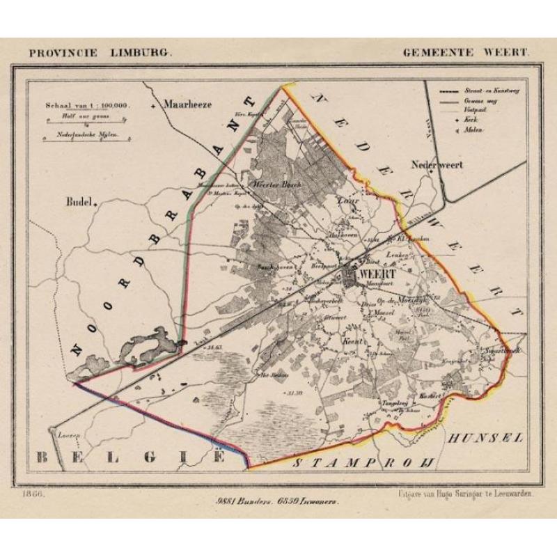Originele kuyperkaart van uw woonplaats uit 1865!