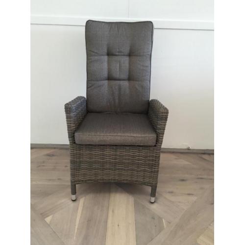Kos wicker verstelbare stoel, alu frame half rond wicker!