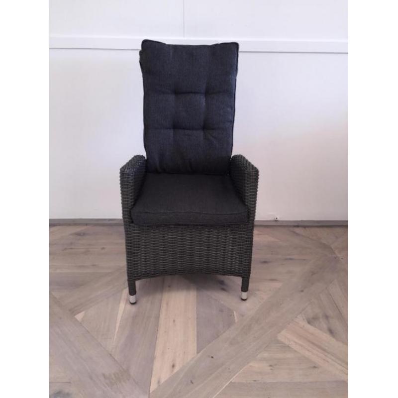 Kos wicker verstelbare stoel, alu frame half rond wicker!