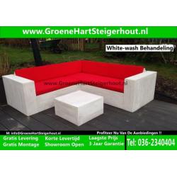 Steigerhouten LOUNGE Bank Hoekbank Loungeset GRATIS LEVERING