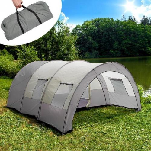 XXL camping tent waterdicht 4-6 personen grijs 401689