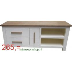 Salontafel Wit met Hout 120x80 cm | € 249,= incl. bezorging