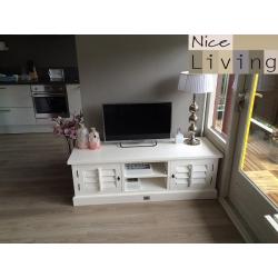 Landelijke tv meubel Riviera teak deuren teak blad