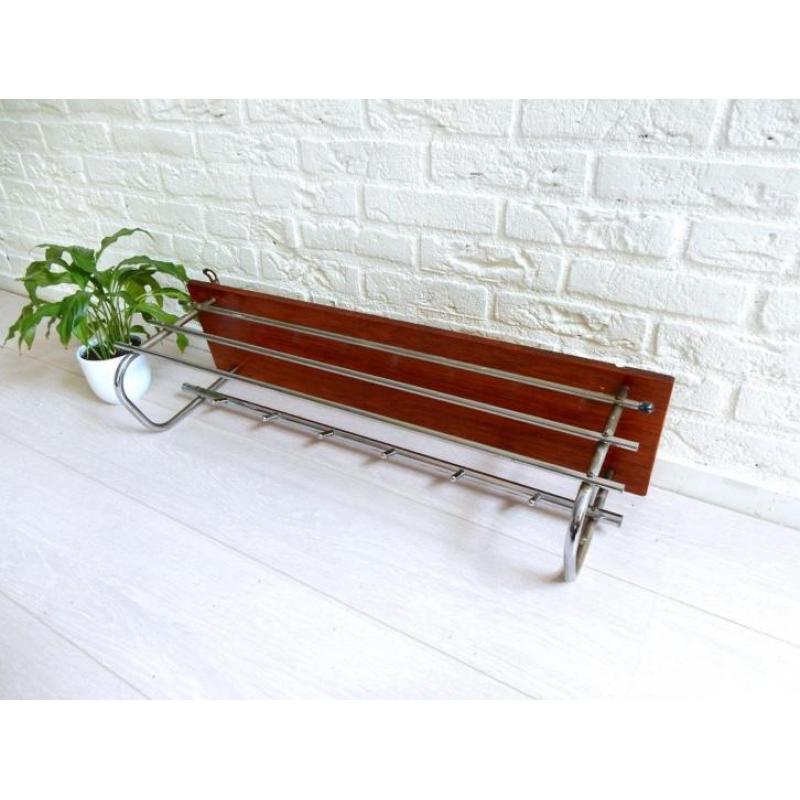 retro vintage kapstok deens jaren 60 teakhout