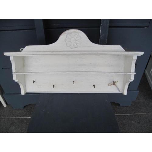 -- Oud, wit wandkapstokje (Frans) --