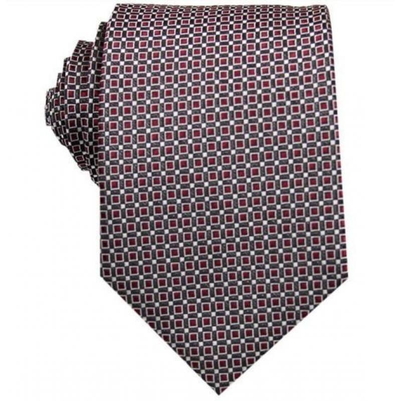 Zijden Stropdas Donkerrood geruit > slechts €18.99 - Heren..