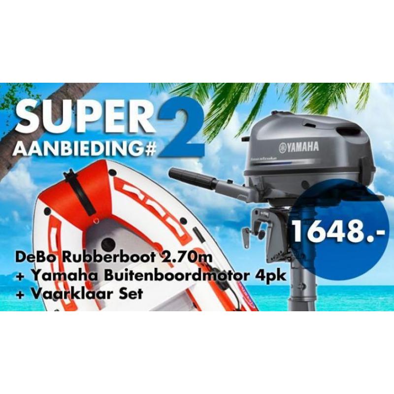Goedkope DeBo Rubberboot Yamaha buitenboordmotor Combi set