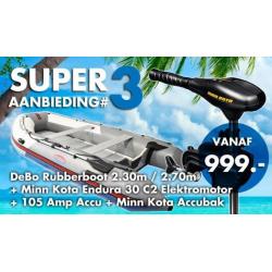 DeBo Rubberboot + Minn kota Elektromotor + 105 amp accu + .