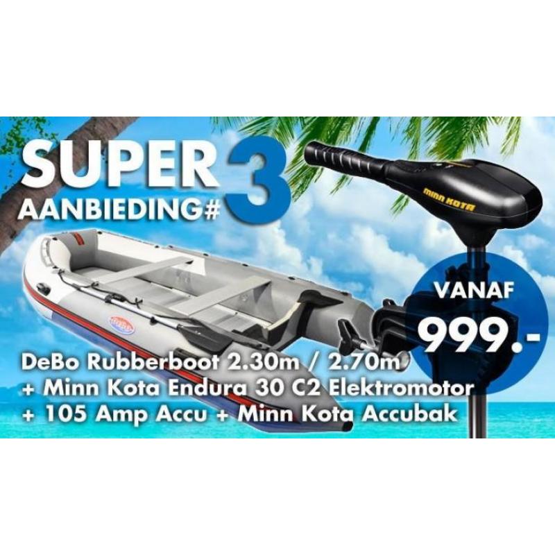 DeBo Rubberboot + Minn kota Elektromotor + 105 amp accu + .