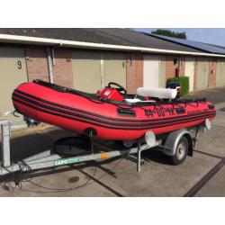 PRACHTIGE QUICKSILVER 380HD + MERCURY motor & PEGA trailer!!