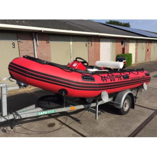 PRACHTIGE QUICKSILVER 380HD + MERCURY motor & PEGA trailer!!
