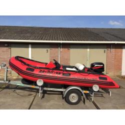 PRACHTIGE QUICKSILVER 380HD + MERCURY motor & PEGA trailer!!