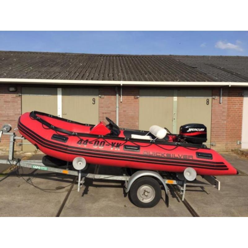 PRACHTIGE QUICKSILVER 380HD + MERCURY motor & PEGA trailer!!