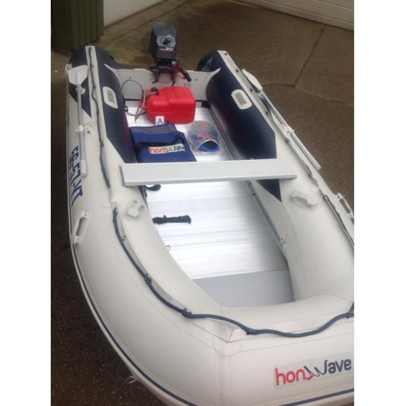 Honwave T 40 + Yamaha 20 pk + Nieuwe Harbeck Trailer!!