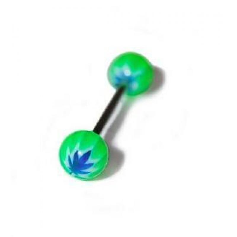 Tongpiercing Ball Wiet Groen