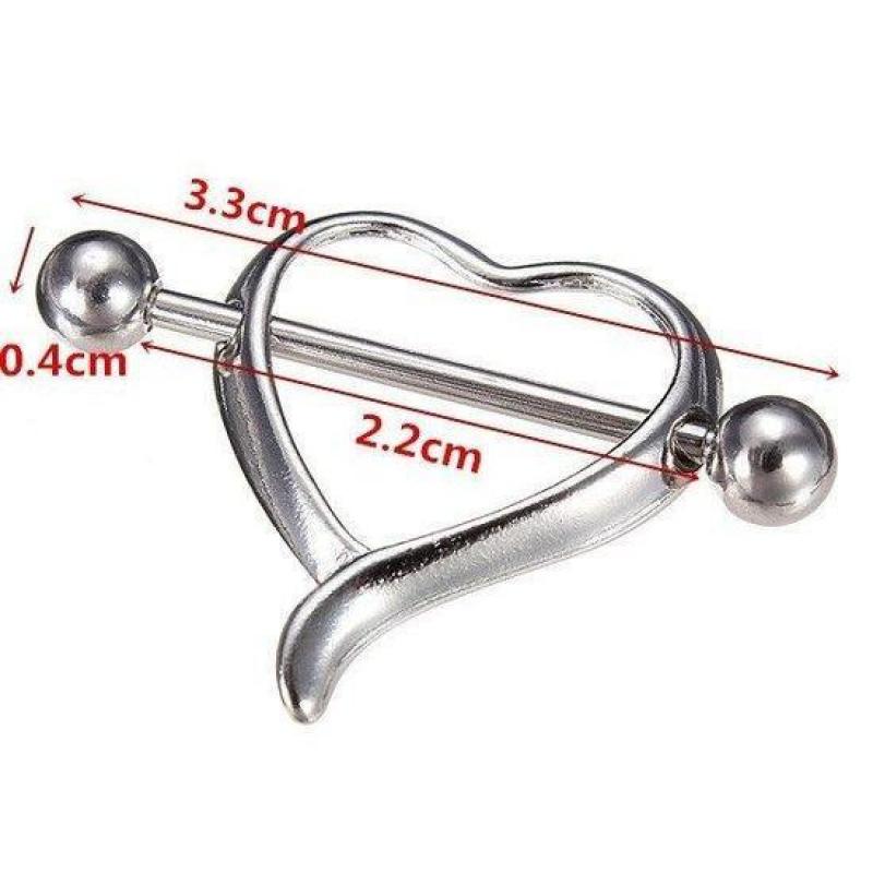 Hartvormige tepelpiercing
