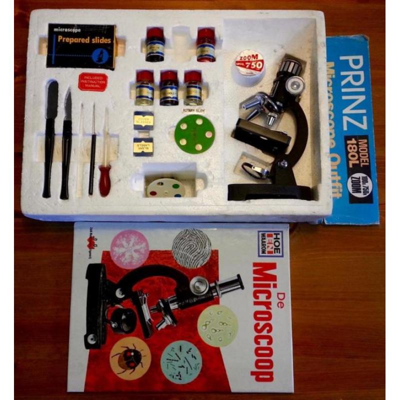 Microscoop Prinz (750x) met boek