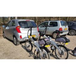 Elektrische vouwfiets wit sterk frame met gashendel >> 80km