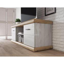 Landelijk tv-meubel Crown 157cm direct leverbaar wit / eiken