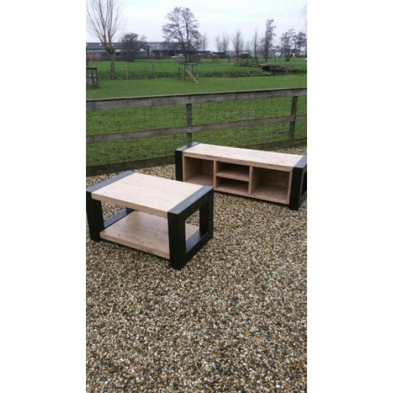 Industriële salontafel &tv meubel