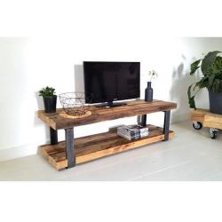 Tv-meubel Timber (oude houten balken met stalen frames)
