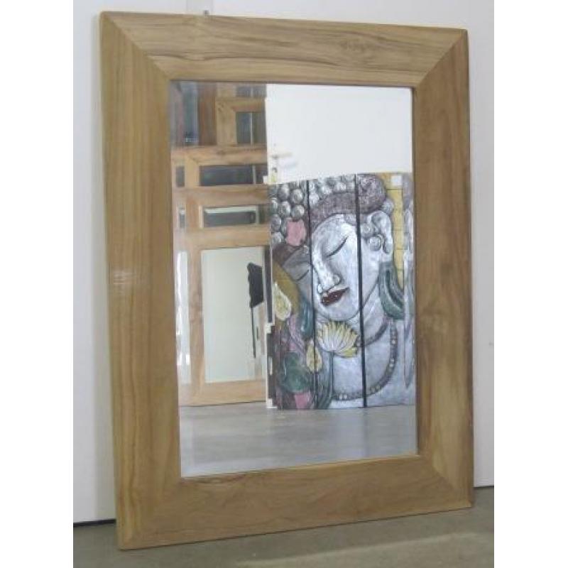 Teak lijst met facet spiegel, div maten vanaf 39,-TTM Wonen