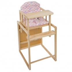 2-in-1 kinderstoel kinderstoeltje hout met tafel roze 401322