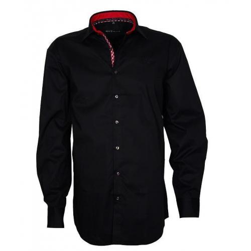GCM Milano slim fit overhemd, zwart