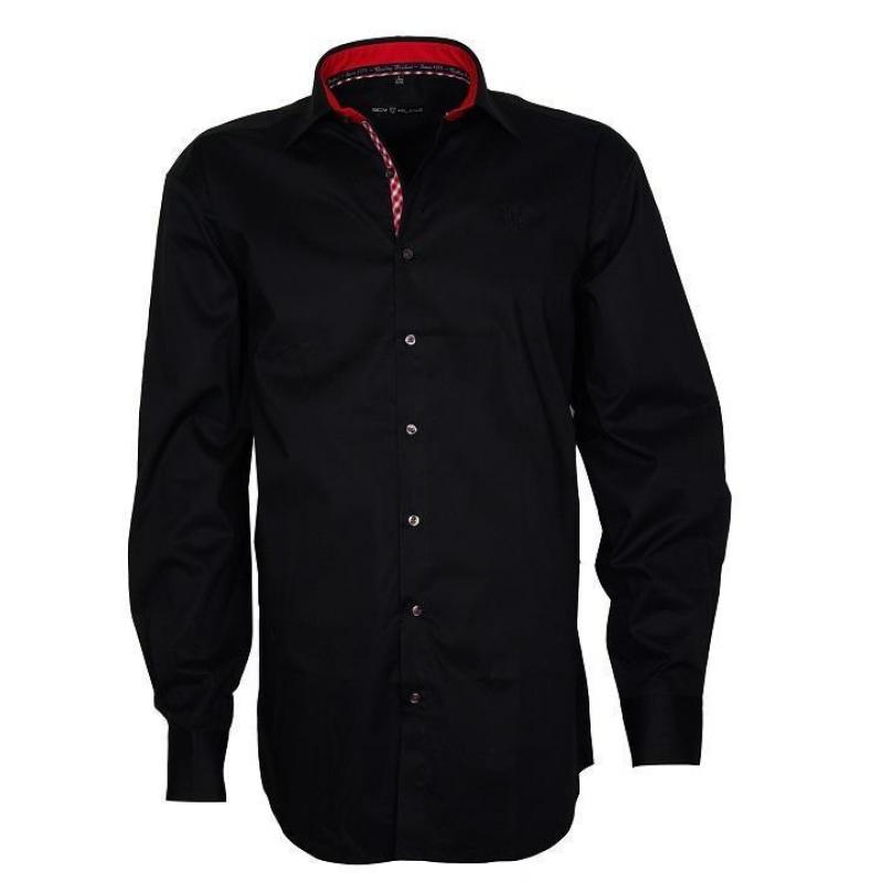 GCM Milano slim fit overhemd, zwart