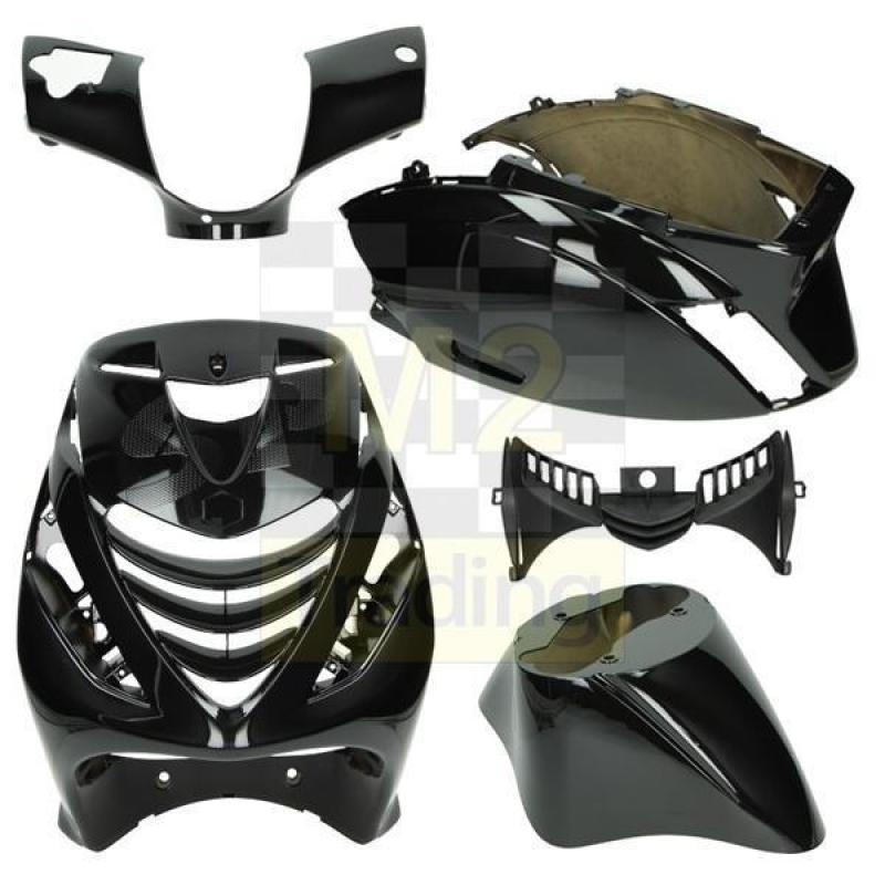 Kappenset Piaggio Zip SP Zwart glans 5delig aanbieding