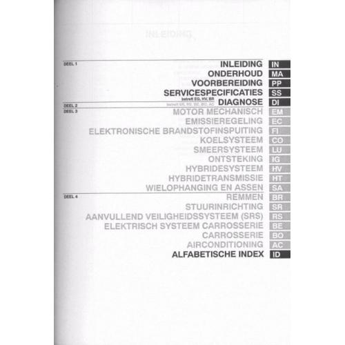 2000 Toyota Prius reparatiehandboek Nederlands 4-delig