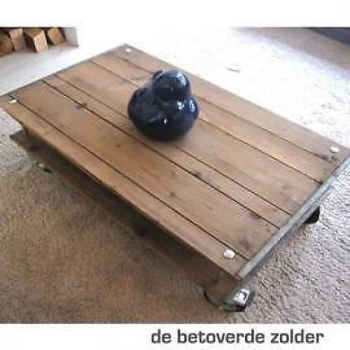Houten salontafel Railway