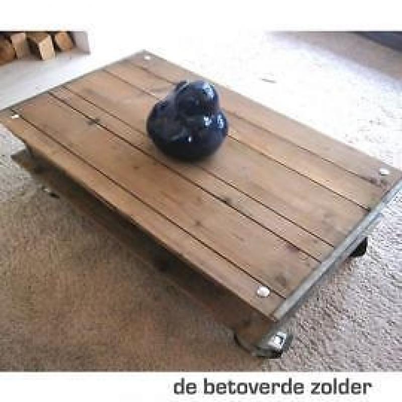 Houten salontafel Railway