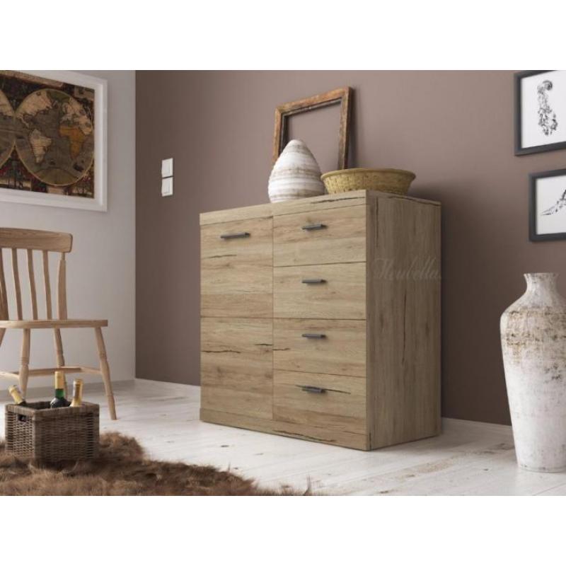 Landelijk dressoir Wish 90 cm direct leverbaar - 4 lades