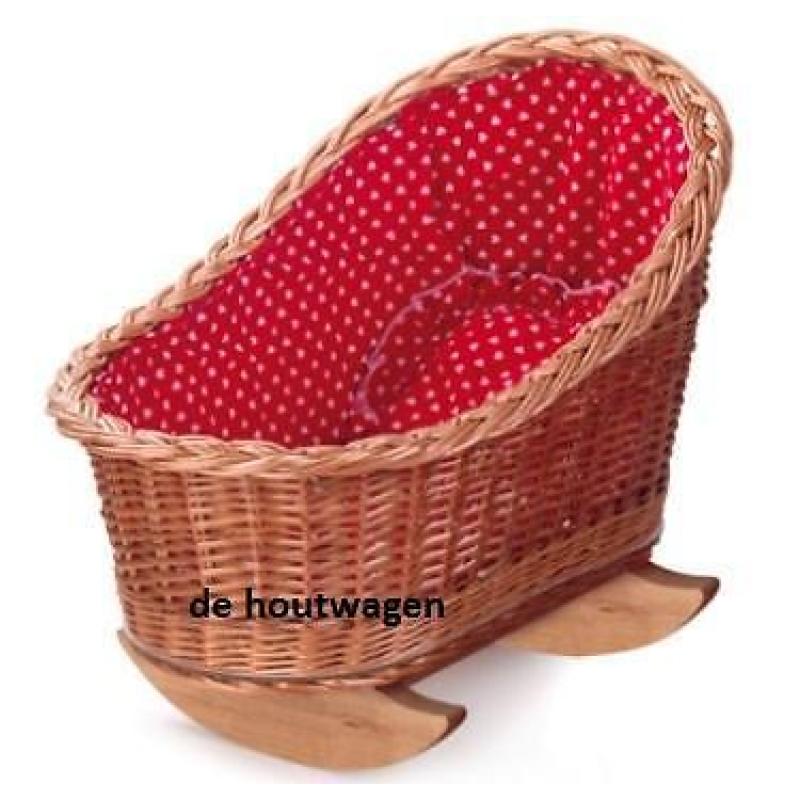 Poppenwieg Rieten Poppenbedjes Op Voorraad Bij De Houtwagen