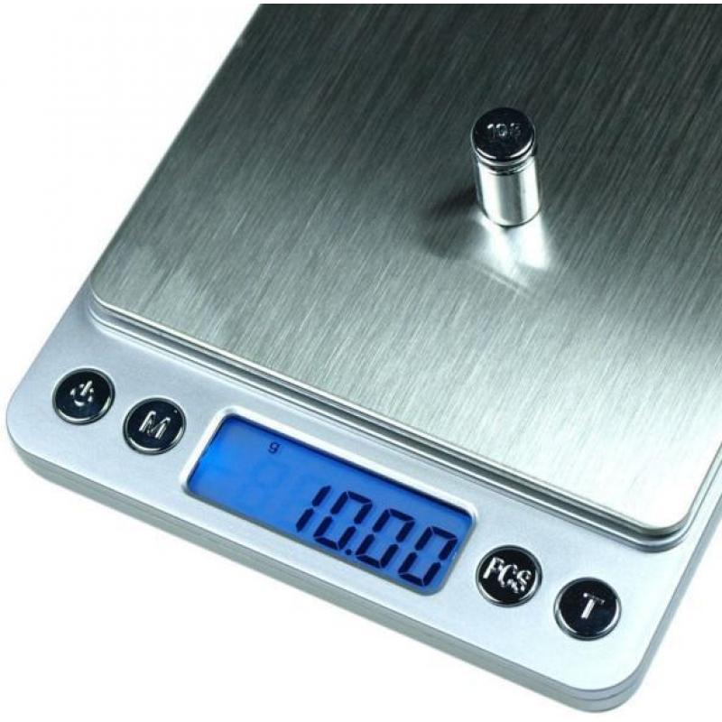 Digitale precisie weegschaal 3000g x 0.1 gram + 500g x 0.01g