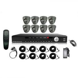 8 kanaals camerabeveiligingssysteem met 8 dome camera's