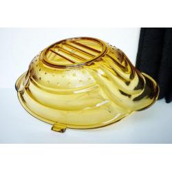 Antieke Art Deco Jugendstil Schaal 100%Gaaf Ovaal Geel Glas