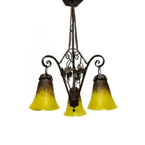 Antieke Lampen, Franse Hanglampen, Degue, Schneider e.a.