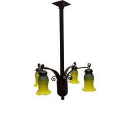 Antieke Lampen, Franse Hanglampen, Degue, Schneider e.a.