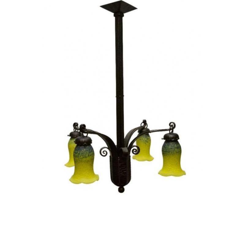 Antieke Lampen, Franse Hanglampen, Degue, Schneider e.a.