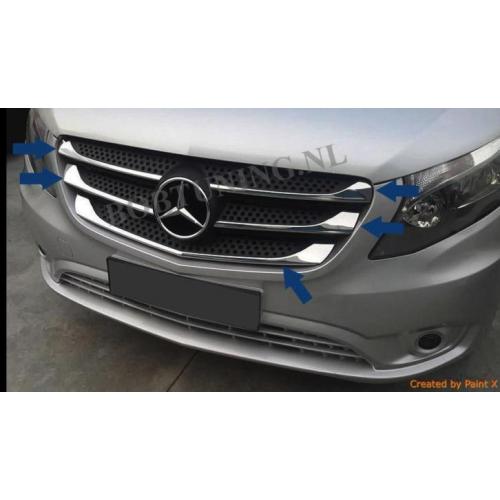 Bobtuning Actie Rvs Grill lijsten Mercedes Vito W447 V Klass