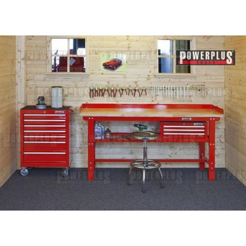 Complete werkplek werkbank gereedschapkist gereedschapswagen