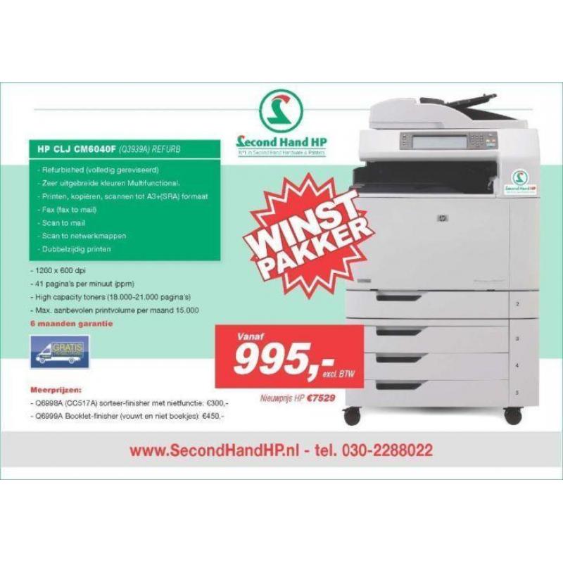 HP A3 All In One Kleuren Laserprinter (Nw €7529) Garantie