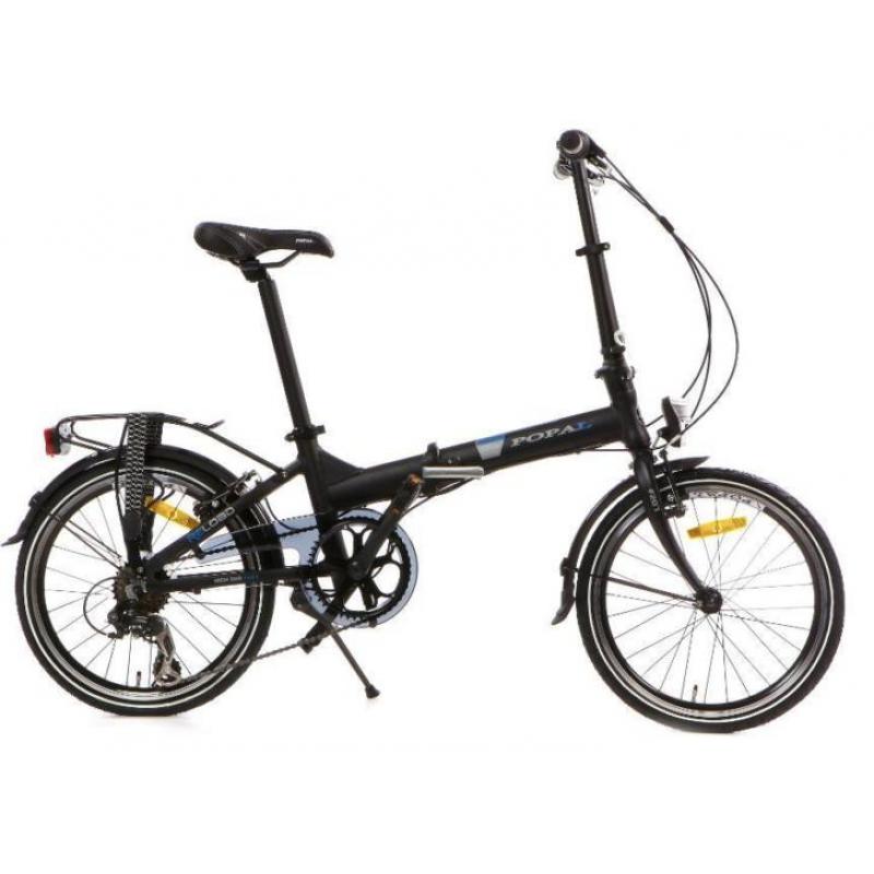 Vouwfiets fietsen 20 inch mat zwart 6 v aanbieding op=op !!